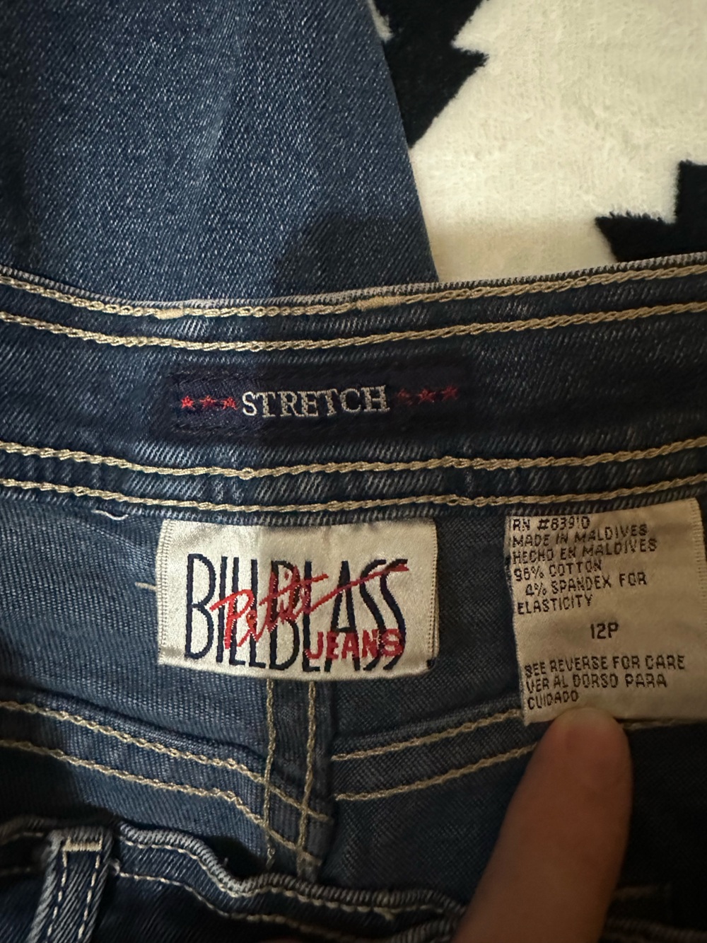 Bill Blass Jeans Womens 12P Petite Blue Denim Stretch Mom Jeans Classic Fit - Picture 4 of 5